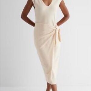 Express Elegant Cream Midi Dress